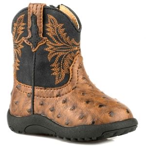 Roper Jed infant western cowboy boots ostrich